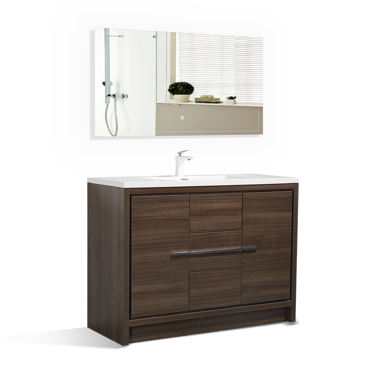 Freestanding Bathroom Vanity with Faux Marble Integrated Top&Sink - TONA Allier