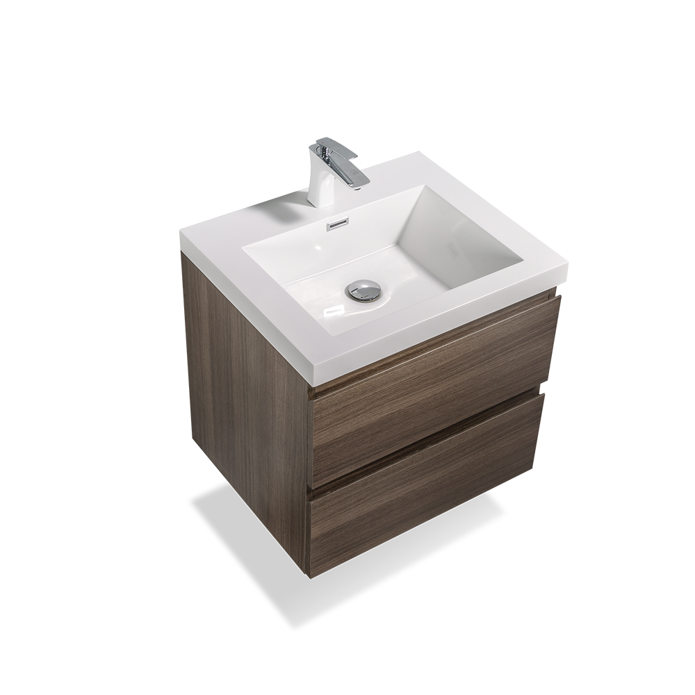 TONA ANGELA FLOATING VANITY SINGLE BASIN WITH WHITE COUNTERTOP (24"- 60")