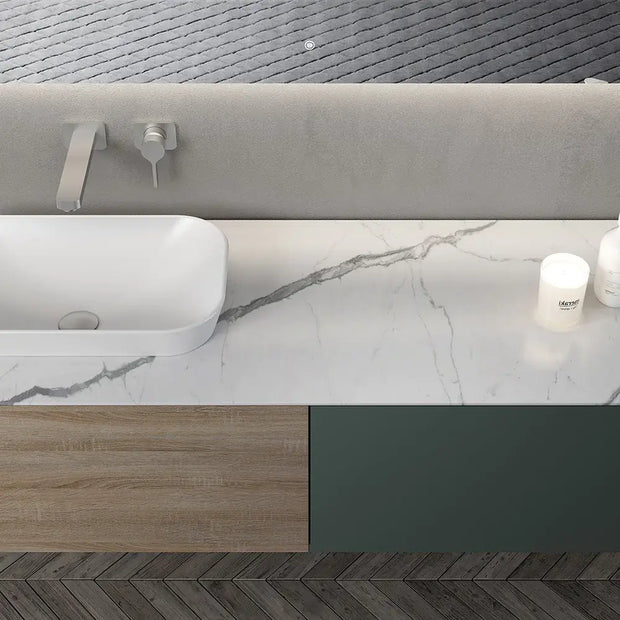 Floating Bathroom Vanity Wall Hung Vanity with porcelain slab Italian minimalist style Fontana