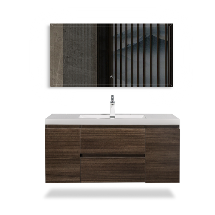 TONA ANGELA FLOATING VANITY SINGLE BASIN WITH WHITE COUNTERTOP (24"- 60")