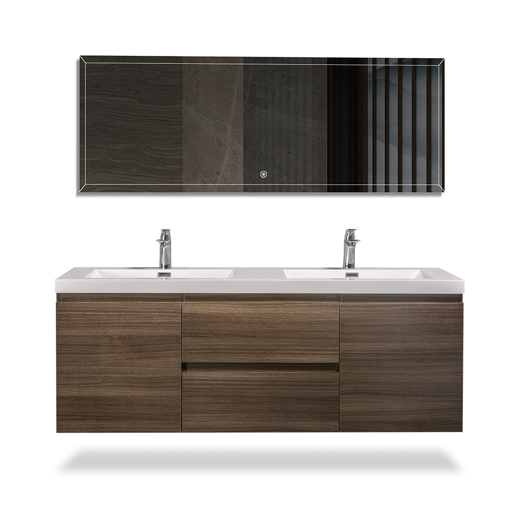 TONA ANGELA FLOATING VANITY SINGLE BASIN WITH WHITE COUNTERTOP (24"- 60")