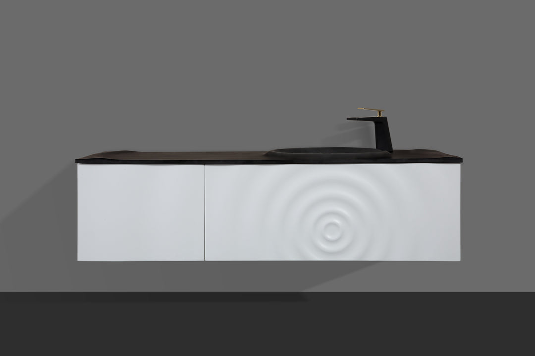 TONA WAVE FLOATING VANITY SINGLE SINK WITH DESIGN AWARD 53"