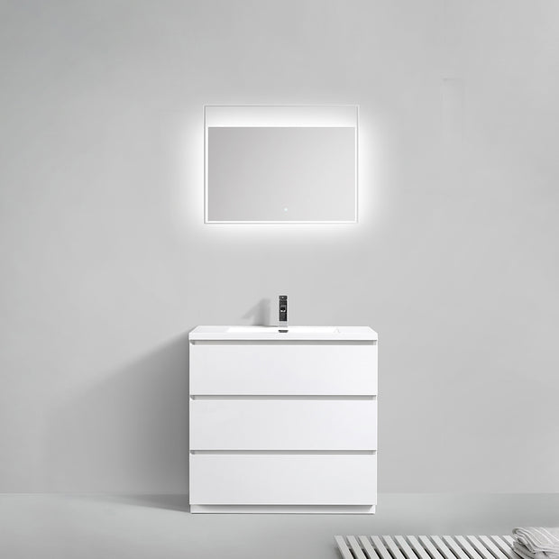 Freestanding Bathroom Vanity with Artificial Stone Integrated Top&Sink - TONA Edison