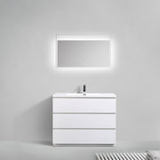Freestanding Bathroom Vanity with Artificial Stone Integrated Top&Sink - TONA Edison