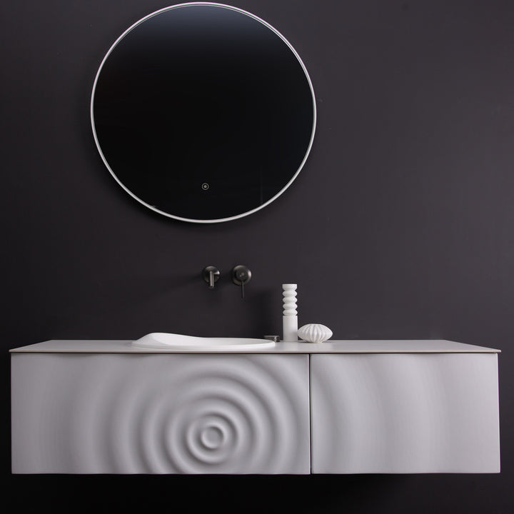 TONA WAVE FLOATING VANITY SINGLE SINK WITH DESIGN AWARD 53"