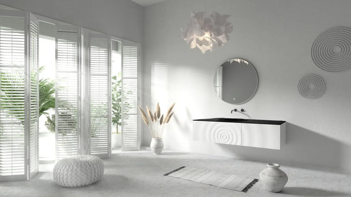 TONA WAVE FLOATING VANITY SINGLE SINK WITH DESIGN AWARD 53"