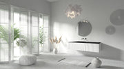 TONA Wave wall-mounted bathroom vanity features a unique ripple-like drawer front.