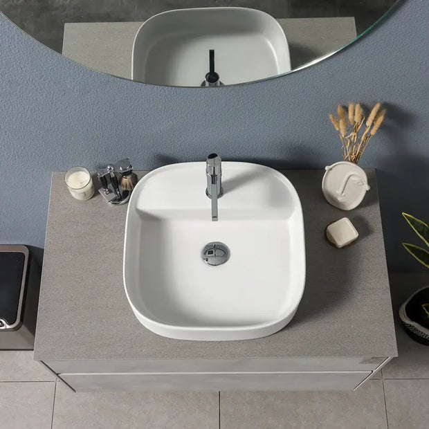 Floating Bathroom Vanity Set with Porcelain Slab Countertop - TONA Lamina