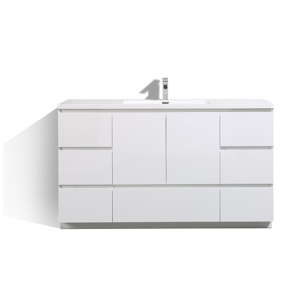 Freestanding Bathroom Vanity with Artificial Stone Integrated Top&Sink - TONA Edison