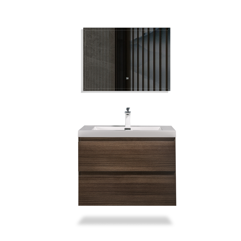 Floating Bathroom Vanity Wall Hung Vanity Unit with Faux Marble Integrated Top&Sink - TONA Angela