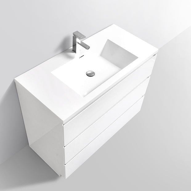 Freestanding Bathroom Vanity with Artificial Stone Integrated Top&Sink - TONA Edison