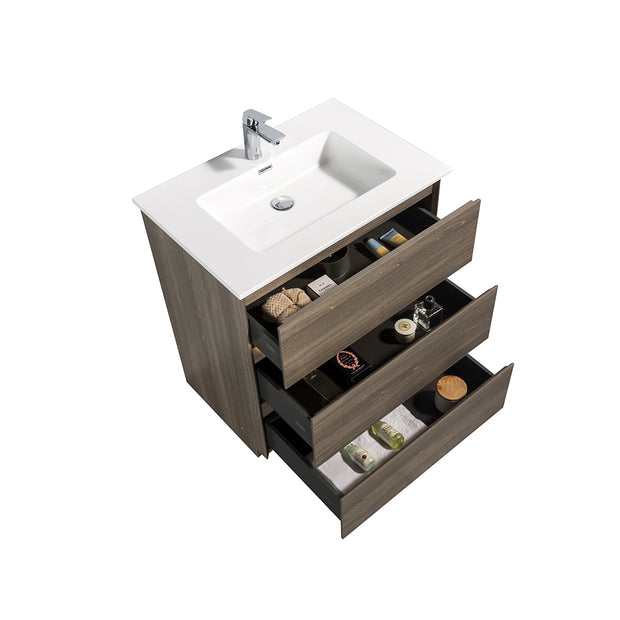 Freestanding Bathroom Vanity with Artificial Stone Integrated Top&Sink - TONA Edison