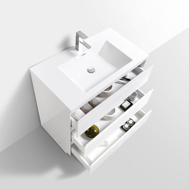 Freestanding Bathroom Vanity with Artificial Stone Integrated Top&Sink - TONA Edison