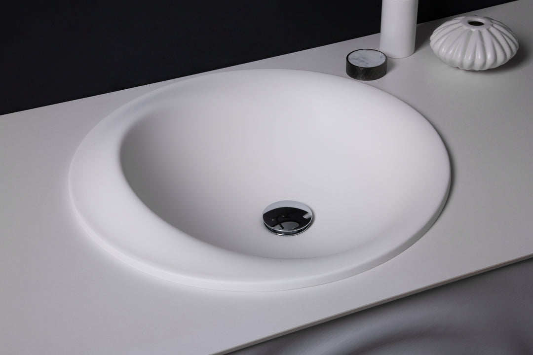 TONA Wave wall-mounted bathroom vanity features a unique ripple-like drawer front.