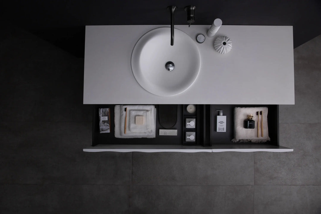 TONA WAVE FLOATING VANITY SINGLE SINK WITH DESIGN AWARD 53"