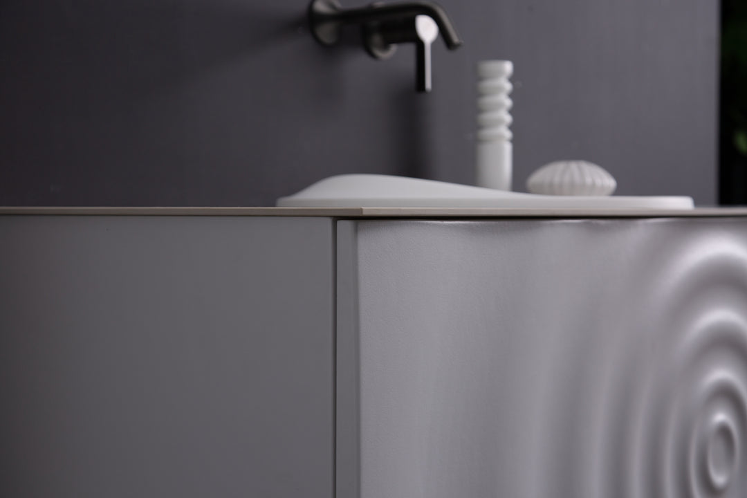 TONA WAVE FLOATING VANITY SINGLE SINK WITH DESIGN AWARD 53"