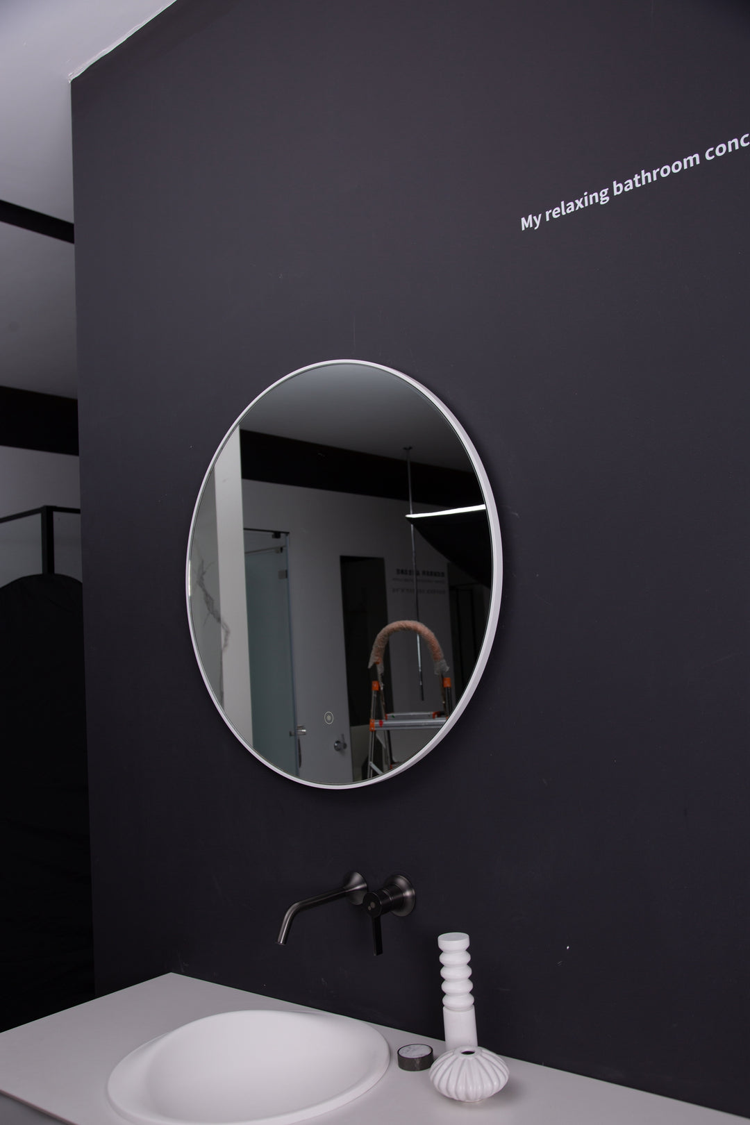 TONA Wave wall-mounted bathroom vanity features a unique ripple-like drawer front.