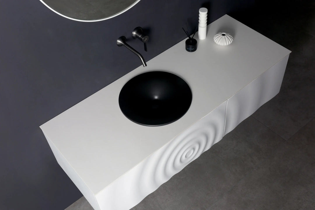 TONA WAVE FLOATING VANITY SINGLE SINK WITH DESIGN AWARD 53"