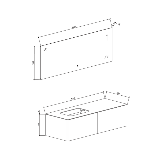 Floating Bathroom Vanity Wall Hung Vanity with porcelain slab Italian minimalist style Fontana
