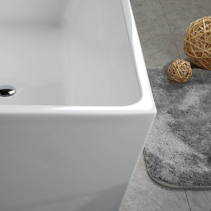 TONA Harmony Freestanding Glossy White Bathtub(59"-67")