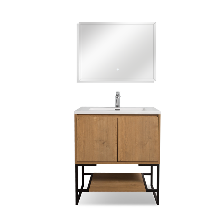 Freestanding Bathroom Vanity with Integrated Top and Sink - TONA Allen