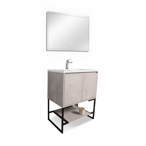 Freestanding Bathroom Vanity with Integrated Top and Sink - TONA Allen