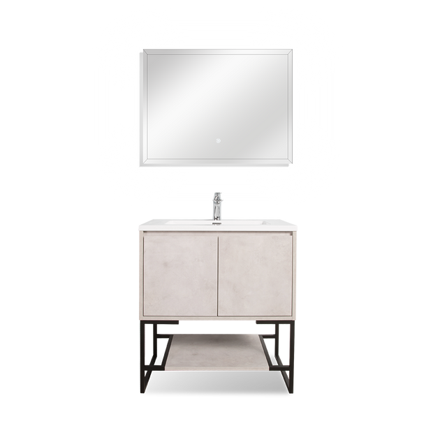 Freestanding Bathroom Vanity with Integrated Top and Sink - TONA Allen