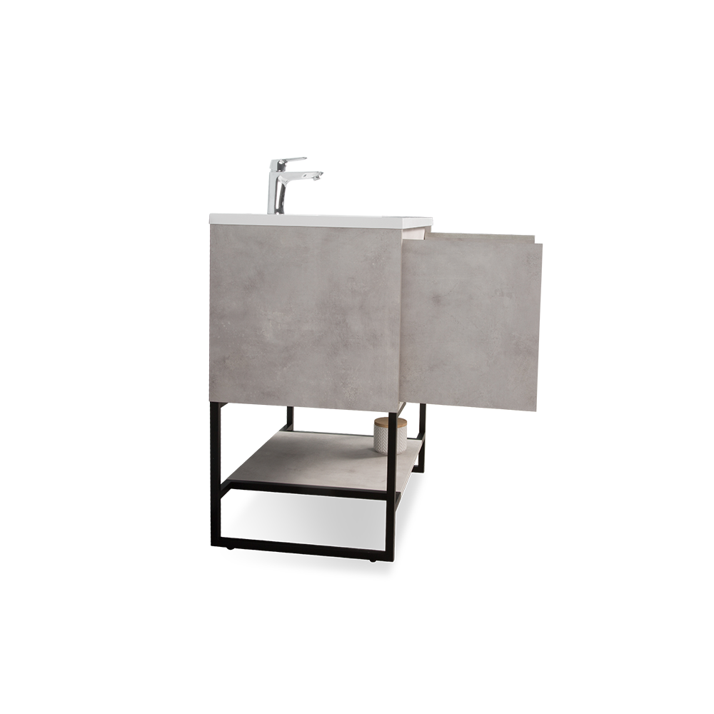 TONA Allen Freestanding Vanity with White/Black Countertop (24"-36")
