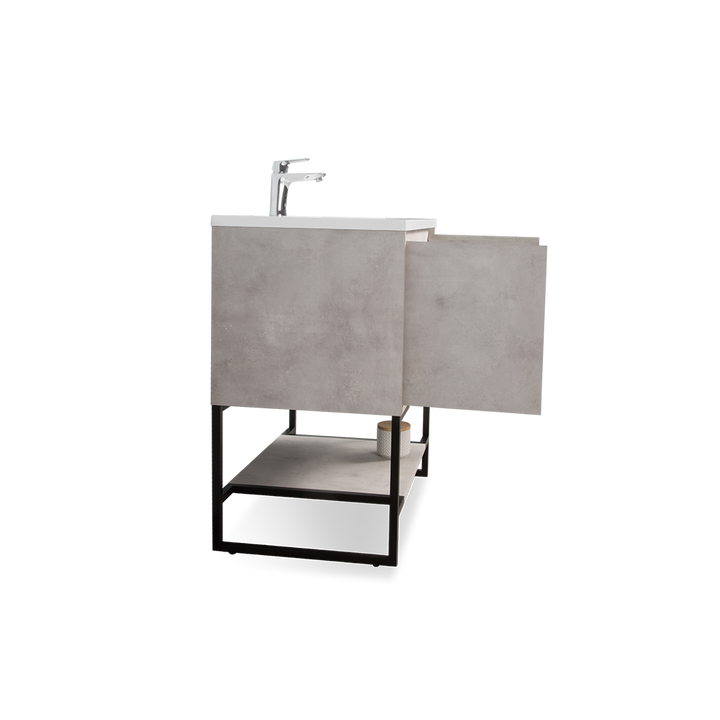 TONA Allen Freestanding Vanity with White/Black Countertop (24"-36")
