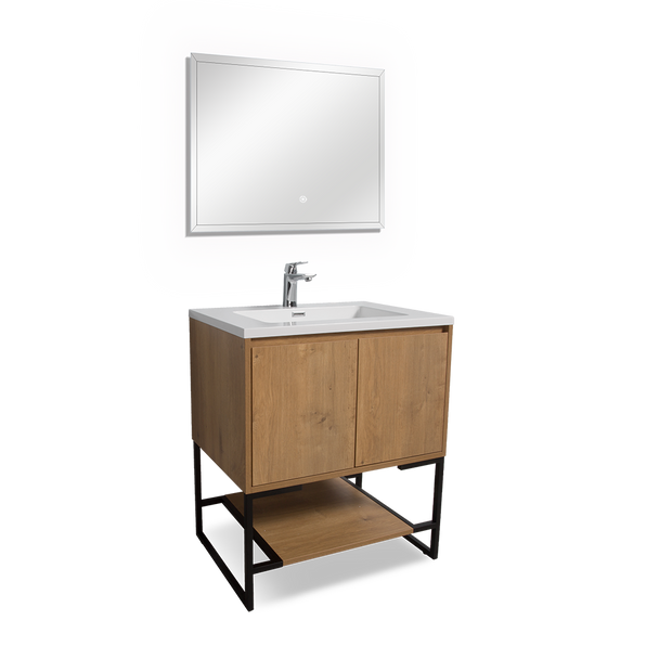 Freestanding Bathroom Vanity with Integrated Top and Sink - TONA Allen