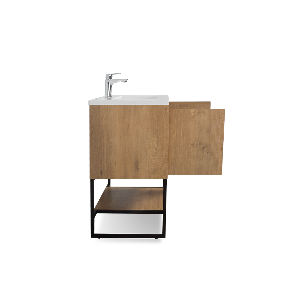 TONA Allen Freestanding Vanity with White/Black Countertop (24"-36")