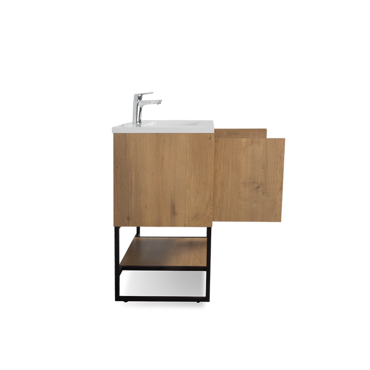 Freestanding Bathroom Vanity with Integrated Top and Sink - TONA Allen