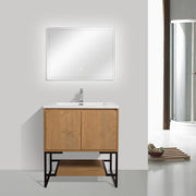 Freestanding Bathroom Vanity with Integrated Top and Sink - TONA Allen