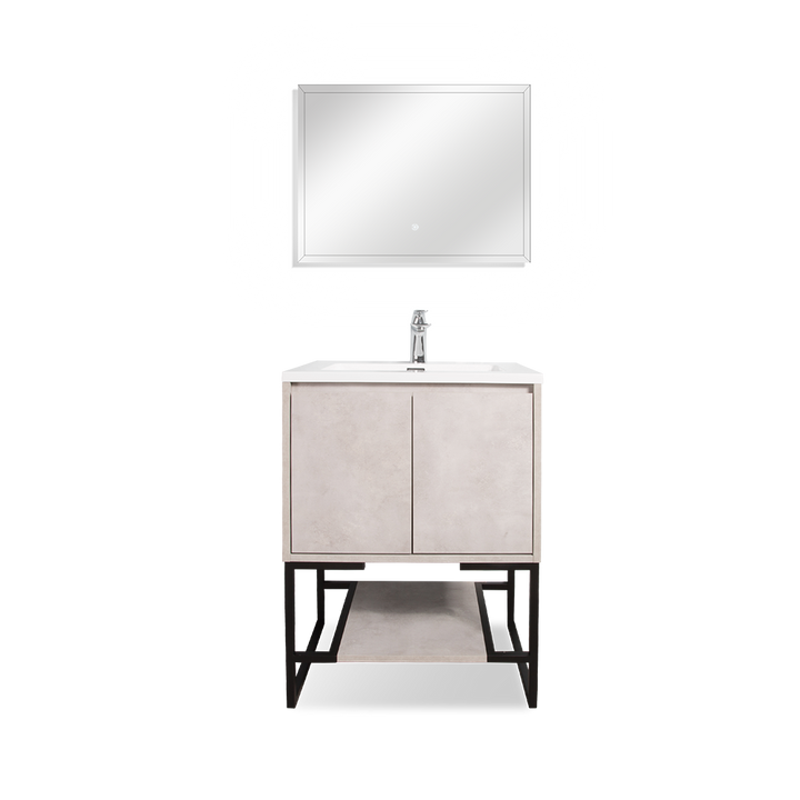 Freestanding Bathroom Vanity with Integrated Top and Sink - TONA Allen