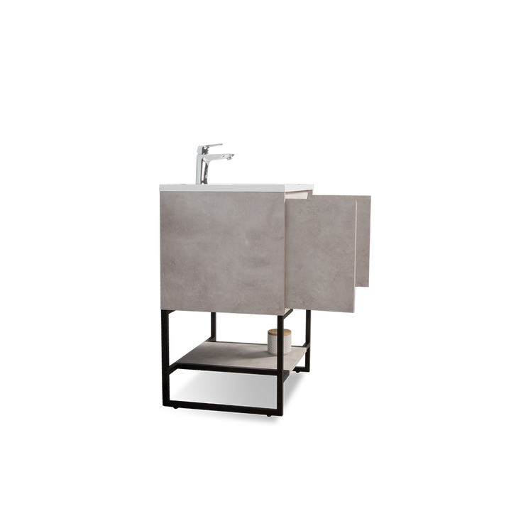 TONA Allen Freestanding Vanity with White/Black Countertop (24"-36")