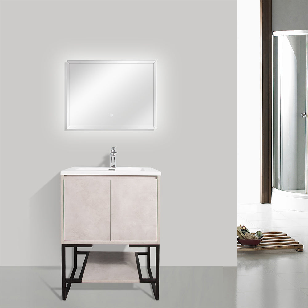 Freestanding Bathroom Vanity with Integrated Top and Sink - TONA Allen