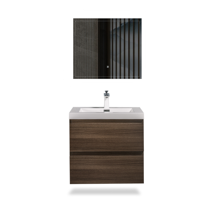 TONA ANGELA FLOATING VANITY SINGLE BASIN WITH WHITE COUNTERTOP (24"- 60")