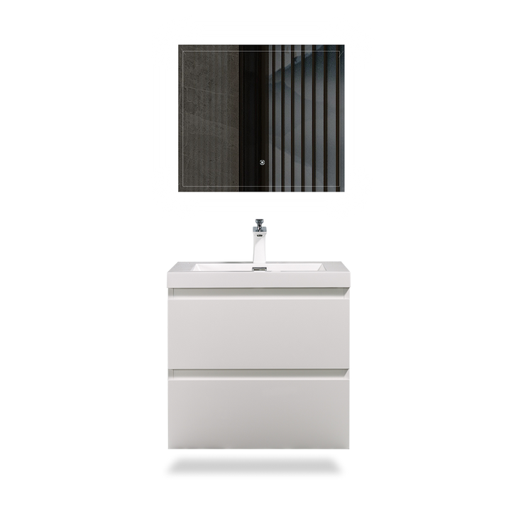 TONA ANGELA FLOATING VANITY SINGLE BASIN WITH WHITE COUNTERTOP (24"- 60")
