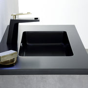 Wall Mounted Bathroom Vanity with Black Quartz Integrated Top&Sink - TONA Edi