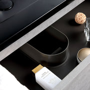 Wall Mounted Bathroom Vanity with Black Quartz Integrated Top&Sink - TONA Edi