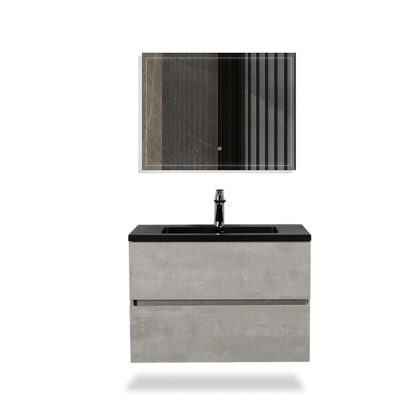 TONA Edi Floating Vanity with Black Quartz Single Sink Countertop (24"-60") TONA Bathroom Furniture