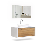 Wall Mounted Double Bathroom Vanity Set with MDF Laquered Countertop - TONA Fiona