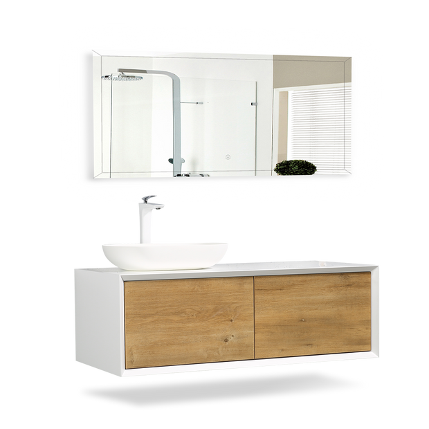 Wall Mounted Double Bathroom Vanity Set with MDF Laquered Countertop - TONA Fiona