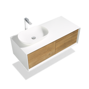 Wall Mounted Double Bathroom Vanity Set with MDF Laquered Countertop - TONA Fiona