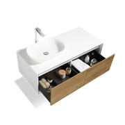 Wall Mounted Double Bathroom Vanity Set with MDF Laquered Countertop - TONA Fiona