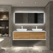 Wall Mounted Double Bathroom Vanity Set with MDF Laquered Countertop - TONA Fiona