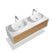 Wall Mounted Double Bathroom Vanity Set with MDF Laquered Countertop - TONA Fiona