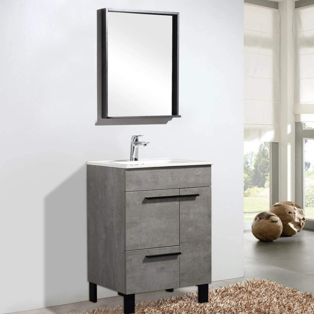 Freestanding Bathroom Vanity with Faux Marble Integrated Top&Sink - TONA Gill