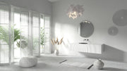 TONA Wave wall-mounted bathroom vanity features a unique ripple-like drawer front.