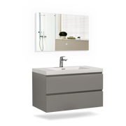 Floating Bathroom Vanity with Artificial Stone Integrated Top - TONA Onni